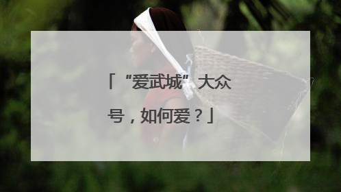 “爱武城”大众号，如何爱？