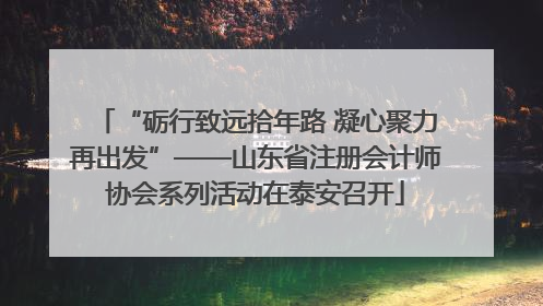 “砺行致远拾年路 凝心聚力再出发”——山东省注册会计师协会系列活动在泰安召开