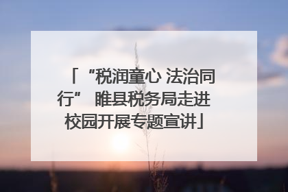 “税润童心 法治同行” 睢县税务局走进校园开展专题宣讲