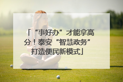 “事好办”才能拿高分！泰安“智慧政务”打造便民新模式