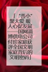 “善小”聚大爱 暖人心促发展——国网淄博供电公司付珍家庭获评全国文明家庭背后的文明密码