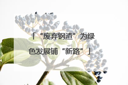 “废弃钢渣”为绿色发展铺“新路”