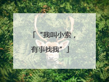 “我叫小索，有事找我”