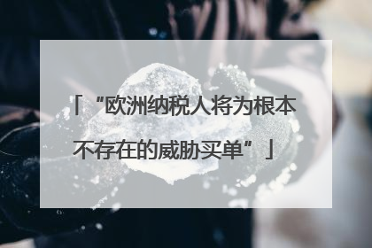 “欧洲纳税人将为根本不存在的威胁买单”
