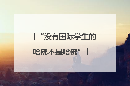 “没有国际学生的哈佛不是哈佛”