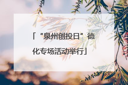 “泉州创投日”德化专场活动举行