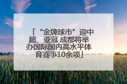 “金牌球市”迎中超、亚冠 成都将举办国际国内高水平体育赛事10余项