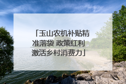 玉山农机补贴精准落袋 政策红利激活乡村消费力