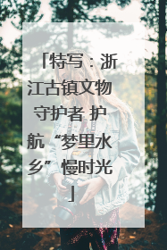 特写：浙江古镇文物守护者 护航“梦里水乡”慢时光