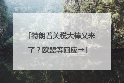 特朗普关税大棒又来了？欧盟等回应→