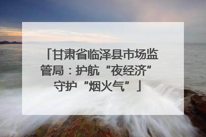 甘肃省临泽县市场监管局：护航“夜经济” 守护“烟火气”