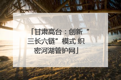 甘肃高台：创新“三长六链”模式 织密河湖管护网