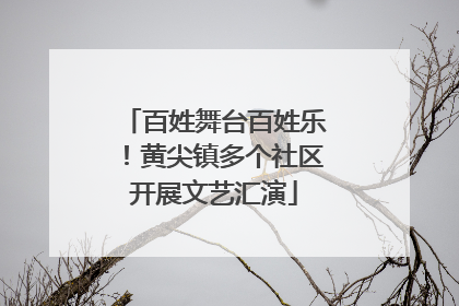 百姓舞台百姓乐！黄尖镇多个社区开展文艺汇演