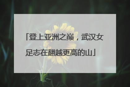 登上亚洲之巅，武汉女足志在翻越更高的山