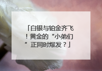 白银与铂金齐飞！黄金的“小弟们”正同时爆发？