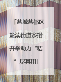 盐城盐都区盐渎街道多措并举助力“秸”尽其用