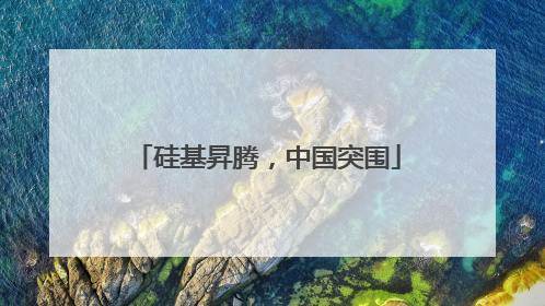 硅基昇腾，中国突围
