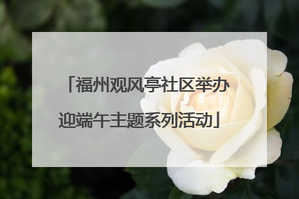福州观风亭社区举办迎端午主题系列活动