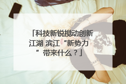 科技新锐搅动创新江湖 滨江“新势力”带来什么？