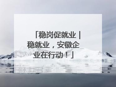 稳岗促就业｜稳就业，安徽企业在行动！