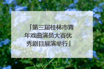 第三届桂林市青年戏曲演员大赛优秀剧目展演举行