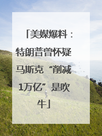 美媒爆料：特朗普曾怀疑马斯克“削减1万亿”是吹牛