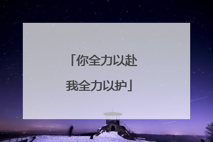 你全力以赴 我全力以护