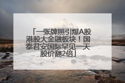 一张牌照引爆A股港股大金融板块！国泰君安国际罕见一天股价翻2倍