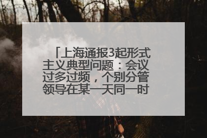 上海通报3起形式主义典型问题：会议过多过频，个别分管领导在某一天同一时段需参加3个会议