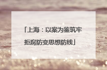 上海：以案为鉴筑牢拒腐防变思想防线