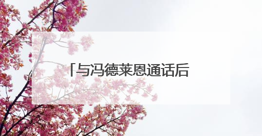 与冯德莱恩通话后 特朗普同意推迟加税