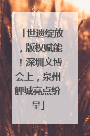 世遗绽放，版权赋能！深圳文博会上，泉州鲤城亮点纷呈