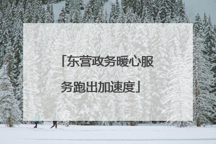 东营政务暖心服务跑出加速度