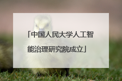 中国人民大学人工智能治理研究院成立