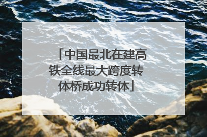 中国最北在建高铁全线最大跨度转体桥成功转体