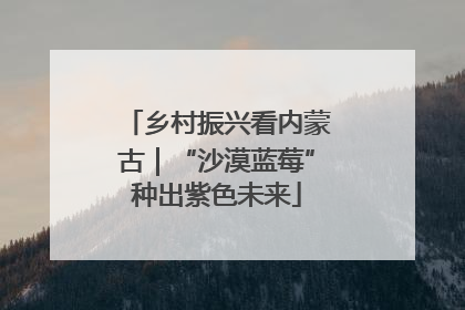 乡村振兴看内蒙古｜“沙漠蓝莓”种出紫色未来