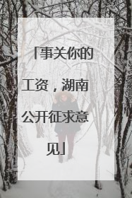事关你的工资，湖南公开征求意见