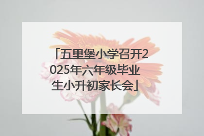 五里堡小学召开2025年六年级毕业生小升初家长会