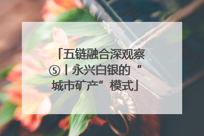 五链融合深观察⑤丨永兴白银的“城市矿产”模式