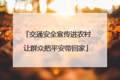 交通安全宣传进农村 让群众把平安带回家