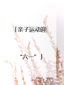 亲子运动迎“六一”