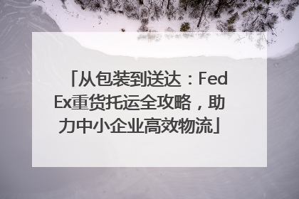 从包装到送达：FedEx重货托运全攻略，助力中小企业高效物流