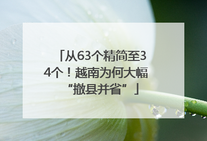 从63个精简至34个！越南为何大幅“撤县并省”