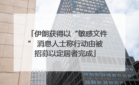 伊朗获得以“敏感文件” 消息人士称行动由被招募以定居者完成