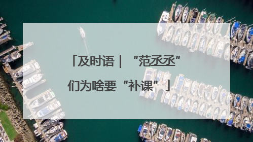 及时语｜“范丞丞”们为啥要“补课”