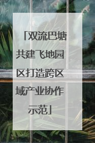 双流巴塘共建飞地园区打造跨区域产业协作示范