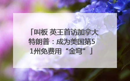 叫板 英王首访加拿大 特朗普：成为美国第51州免费用“金穹”