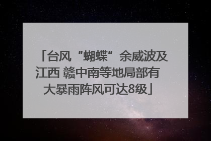 台风“蝴蝶”余威波及江西 赣中南等地局部有大暴雨阵风可达8级
