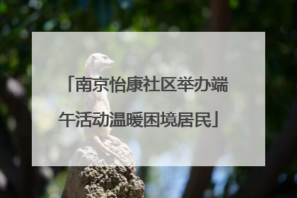 南京怡康社区举办端午活动温暖困境居民