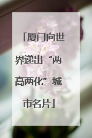 厦门向世界递出“两高两化”城市名片